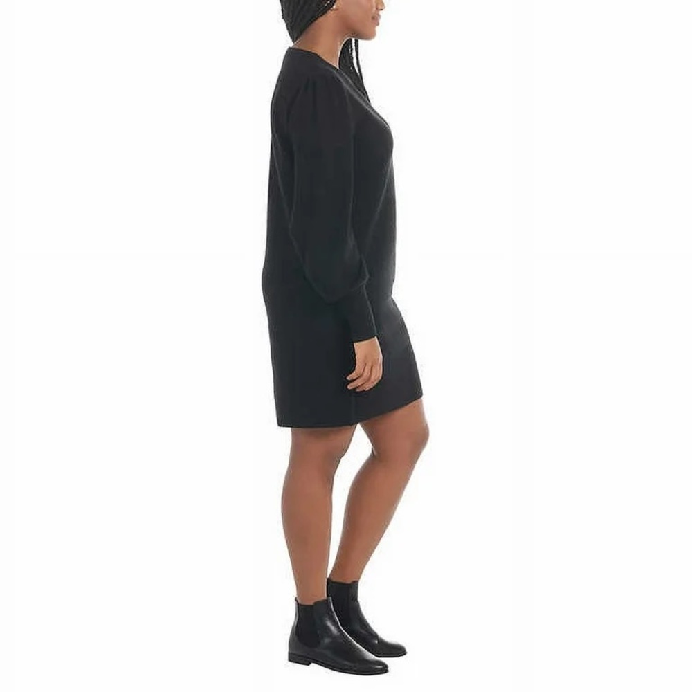 Dalia Black Long Sleeve Sweater Dress - Picture 2 of 8